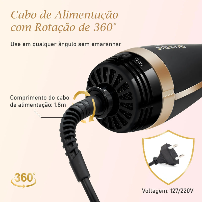 Escova Secadora e alisadora，Prancha de Cabelo Profissional 127/220v