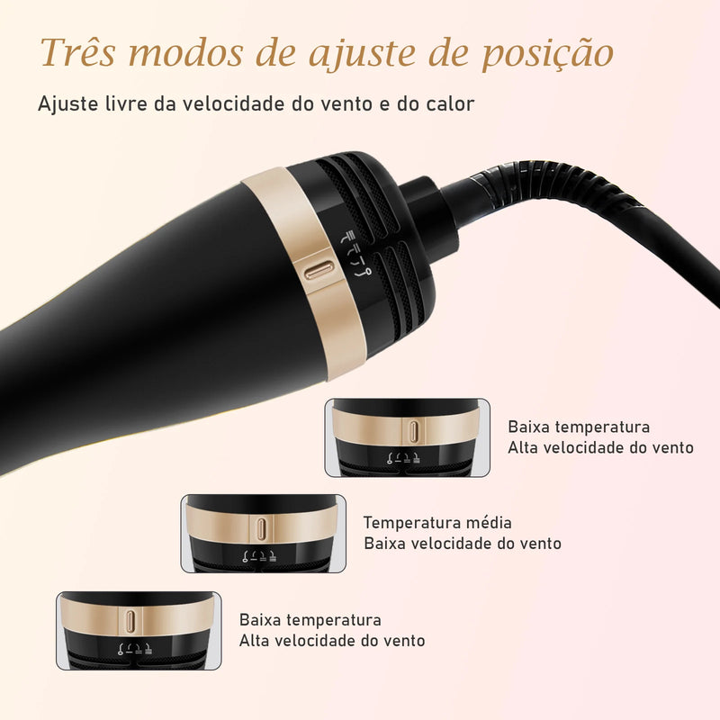 Escova Secadora e alisadora，Prancha de Cabelo Profissional 127/220v