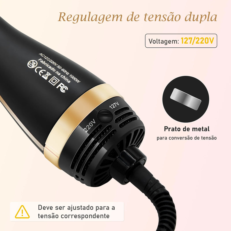 Escova Secadora e alisadora，Prancha de Cabelo Profissional 127/220v