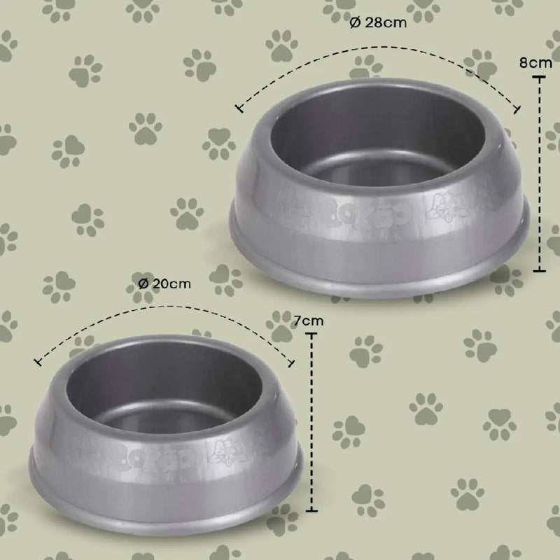 Conjunto de Tigela de alimentação para cachorro e gato, comedouro pet, de plastico, alimentador de cães e gatos, 2 peças