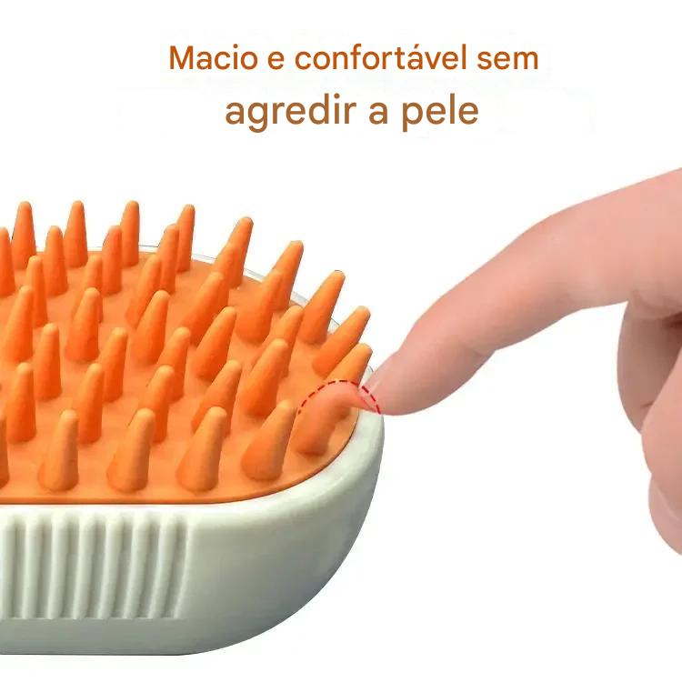 3 em 1 escova elétrica para cão e gato, escova de limpeza a vapor, spray de massagem pente, alça retrátil, pet grooming, depilação