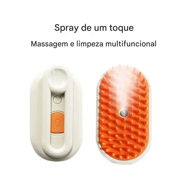 3 em 1 escova elétrica para cão e gato, escova de limpeza a vapor, spray de massagem pente, alça retrátil, pet grooming, depilação