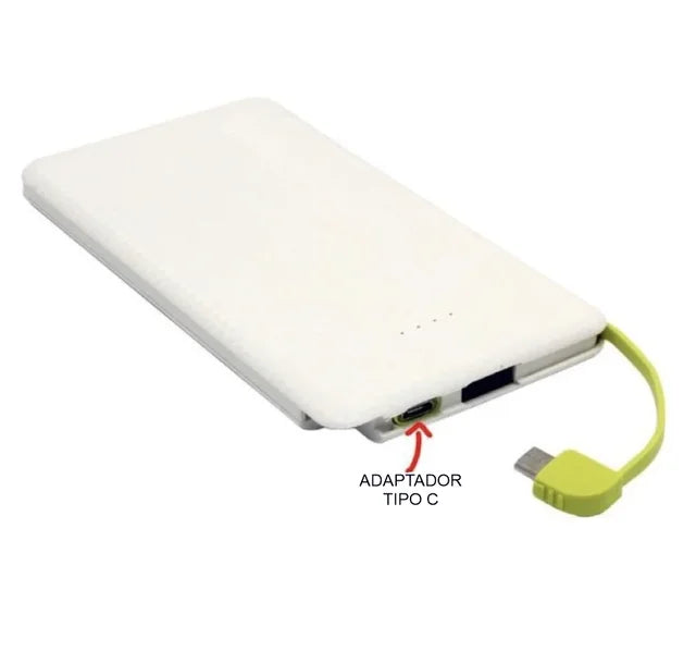 Power Bank Carregador Portátil 10.000mah Adaptador Tipo C Cabo Micro-USB
