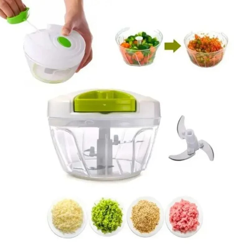 Processador Manual Triturador de Alimentos 3 Laminas 500 ml