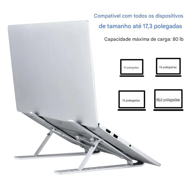 Suporte De Alumínio Ajustável/Regulável Para Notebook E Macbook Escritório