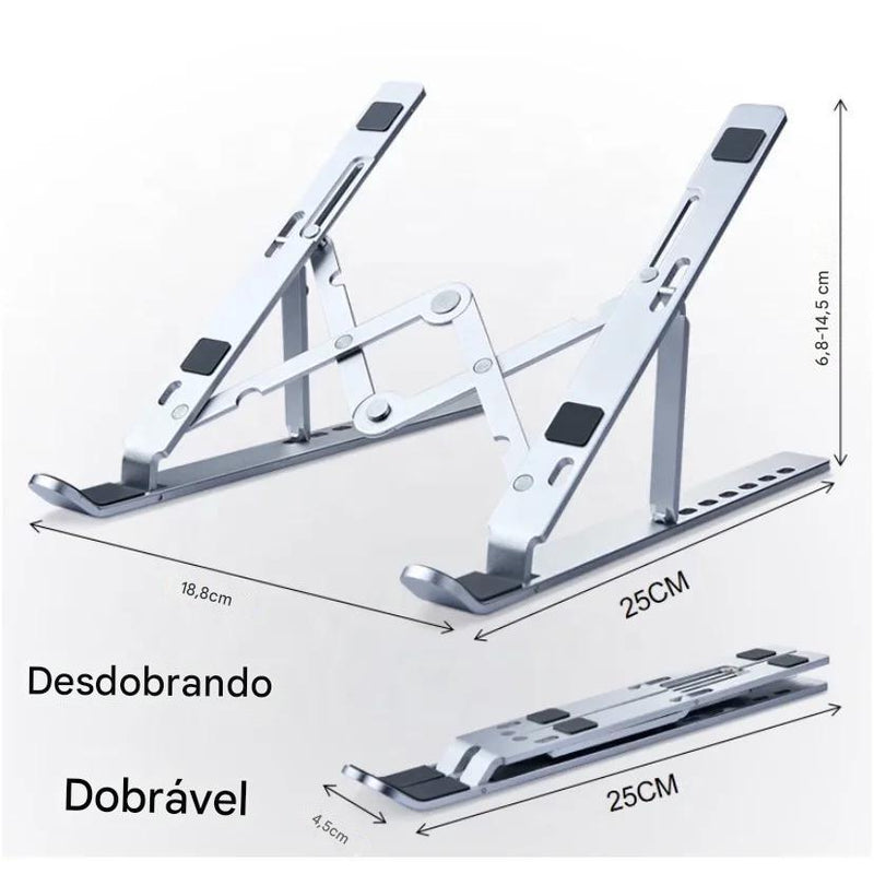 Suporte De Alumínio Ajustável/Regulável Para Notebook E Macbook Escritório